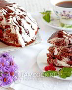 Бисквитный торт Панчо со сливочным кремом и ягодами