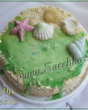 Бисквитный торт со сгущенкой и какао