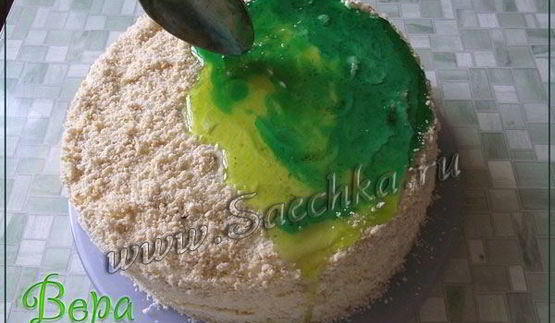 бисквитный торт со сгущенкой и какао