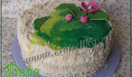 бисквитный торт со сгущенкой и какао