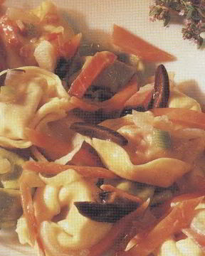 Грибные тортеллини с пармским окороком