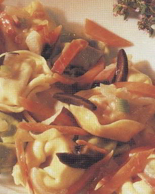 Грибные тортеллини с пармским окороком