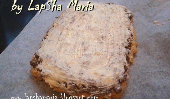 куриный слоеный торт с грибами и цветной капустой