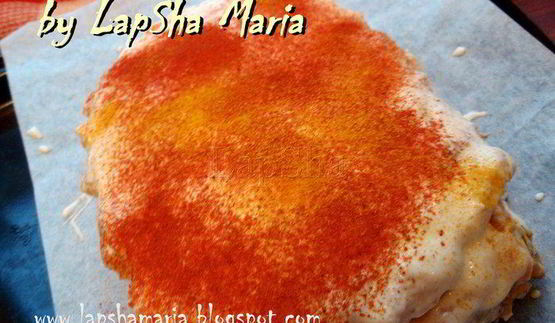 куриный слоеный торт с грибами и цветной капустой