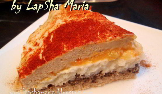 куриный слоеный торт с грибами и цветной капустой