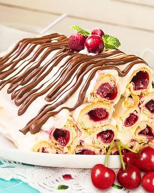 Торт монастырская изба с вишней и шоколадом