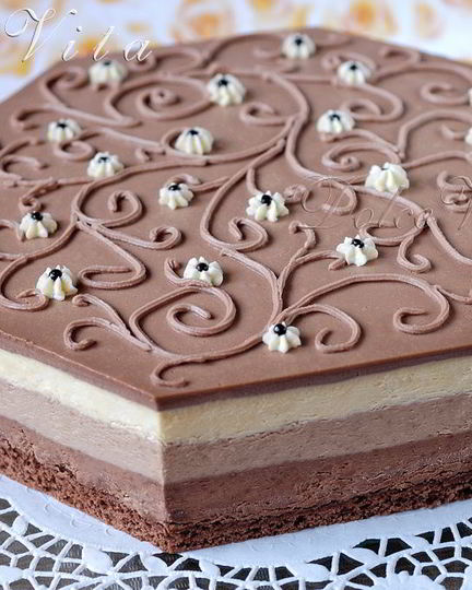 Рецепт торта-мусса три шоколада