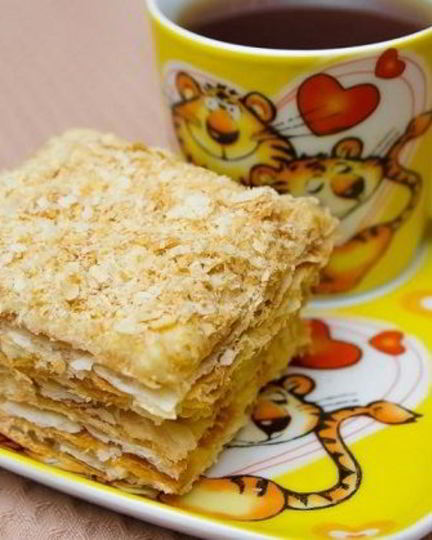 Рецепт торта с готовыми коржами наполеон