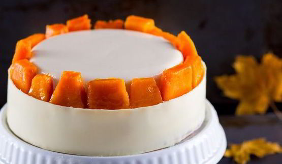 торт с тыквой и сабайоном на белом шоколаде