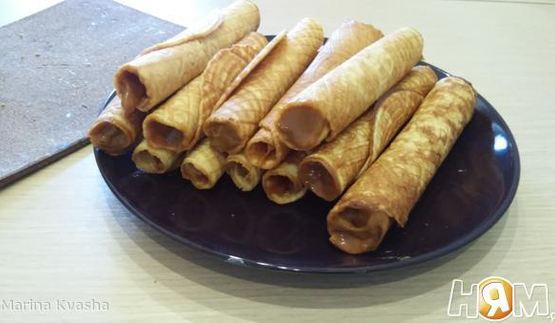 домашние вафли со сгущенкой