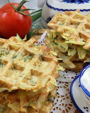 Картофельные вафли с зеленью