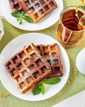 Шоколадно-банановые вафли