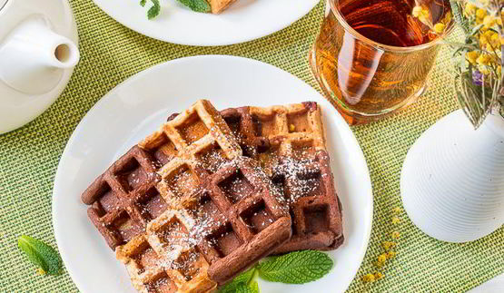 шоколадно-банановые вафли