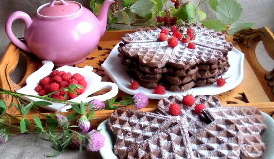 шоколадные вафли с кокосом