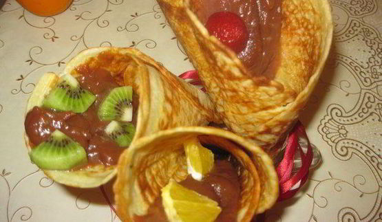 вафельные трубочки с кремом нутелла