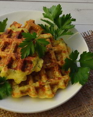 Вафли с сыром и зеленью