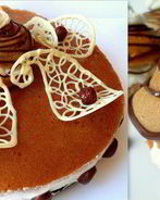 Мини-торт из мокко-профитролей со сливочным кремом, кофейным муссом и белым шоколадом