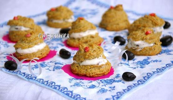 овсяные эклеры с творожным кремом