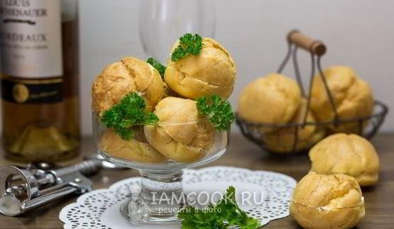 профитроли с семгой и сливочным сыром