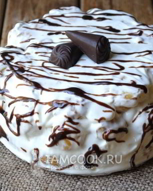 Торт из профитролей со сметанным кремом