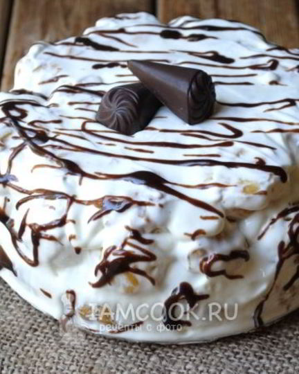 Рецепт торта из профитролей со сметанным кремом