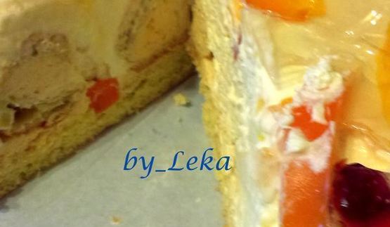 торт с профитролями и хурмой