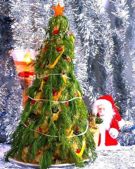 Рецепт закусочного торта новогодняя елка из профитролей и сливочного крем-мусса с семгой