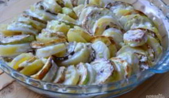 картофельная запеканка с кабачком