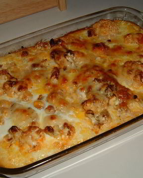 Картофельная запеканка с цветной капустой