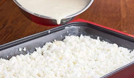 сладкая запеканка из макарон с творогом