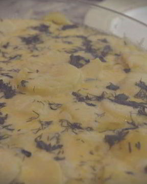 Сливочно-сырная запеканка с грибами и картофелем