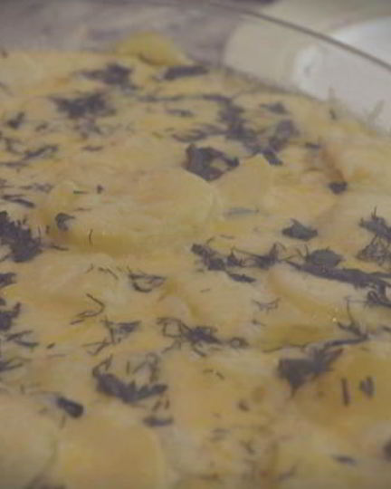 Рецепт сливочно-сырной запеканка с грибами и картофелем