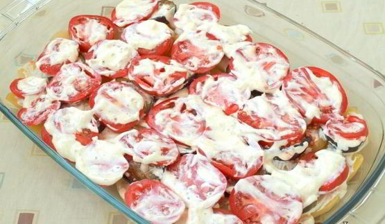 запеканка из баклажанов, помидоров и картофеля
