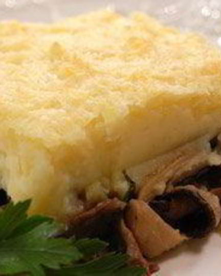 Рецепт запеканки из грибов и пюре