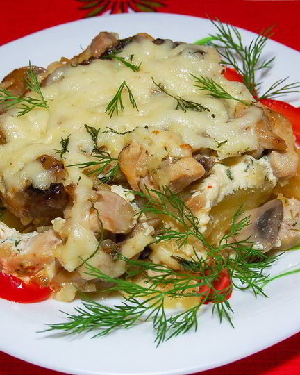 Рецепт запеканки из курицы с картофелем