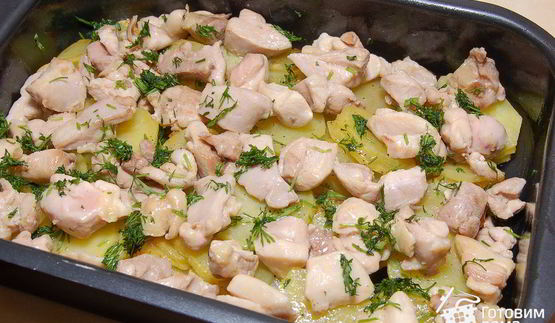 запеканка из курицы с картофелем