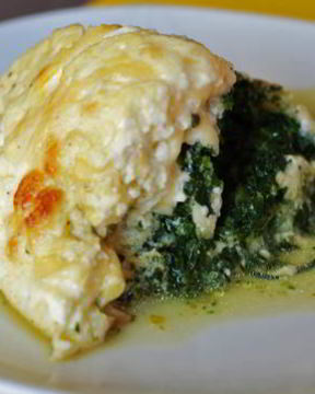 Запеканка из рыбы и шпината