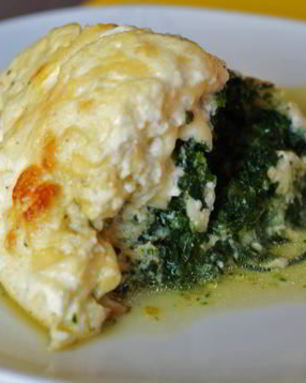 Запеканка из рыбы и шпината