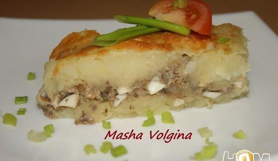 запеканка с картофелем и шпротами