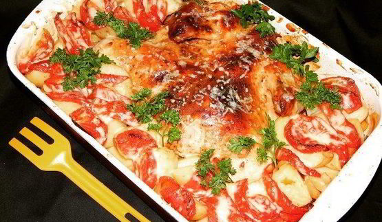 курица в аджике с овощами