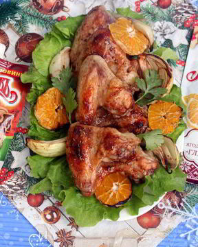 Пикантные куриные крылышки в маринаде Барбекю с джемом Глинтвейн