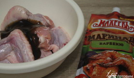 пикантные куриные крылышки в маринаде барбекю с джемом глинтвейн