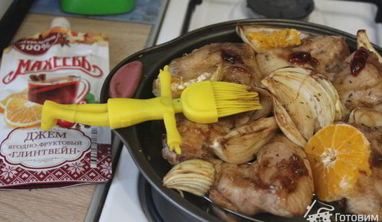 пикантные куриные крылышки в маринаде барбекю с джемом глинтвейн