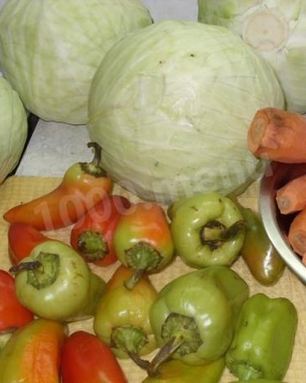 Капуста с перцем на зиму