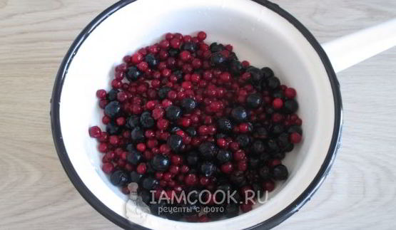 компот из черноплодной рябины и брусники