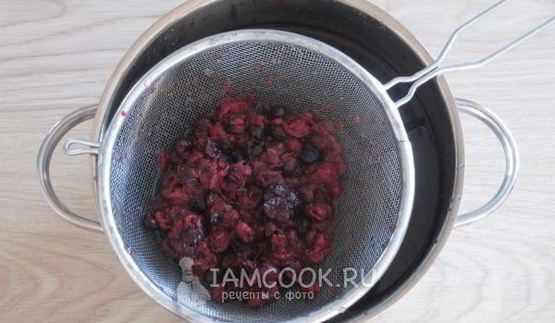 компот из черноплодной рябины и брусники