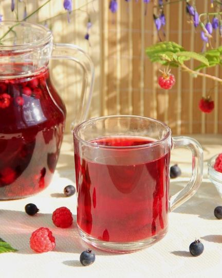 Рецепт компота из ирги и малины на зиму