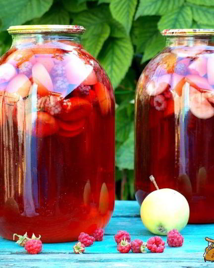 Рецепт компота из яблок, абрикос и ежевики