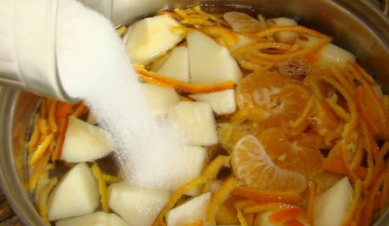 мандариновый компот из мандарин и яблок на зиму