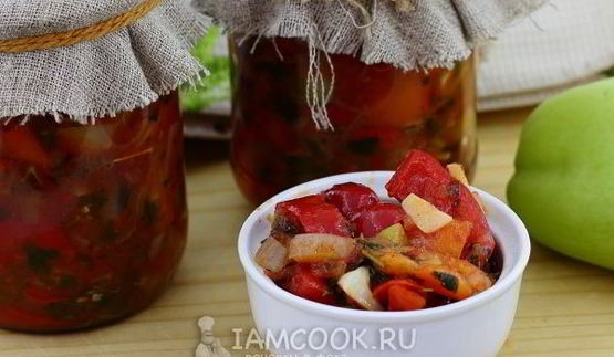 лечо из перца, помидоров и лука